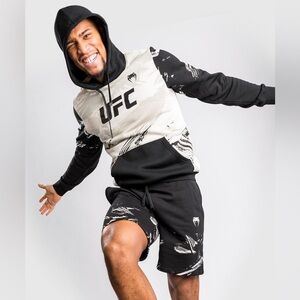 UFC Venum Authentic Fight Week 2.0 Men's Sand and Black Pullover Hoodie